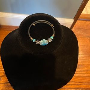 Turquoise stone memory wire Bracelet